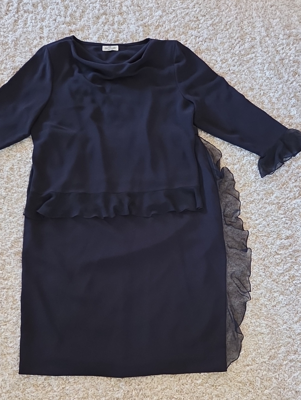 Cattiva Ruffle-Side Set Blouse And Skirt